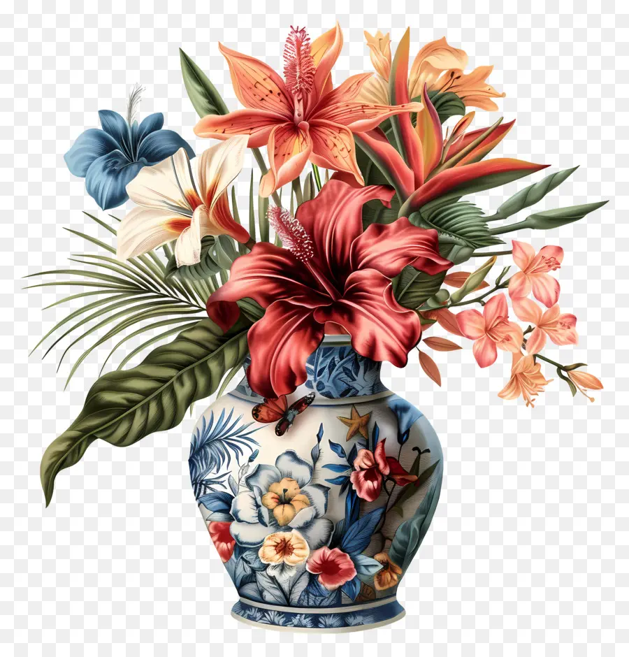 Vase à Fleurs，Fleurs PNG