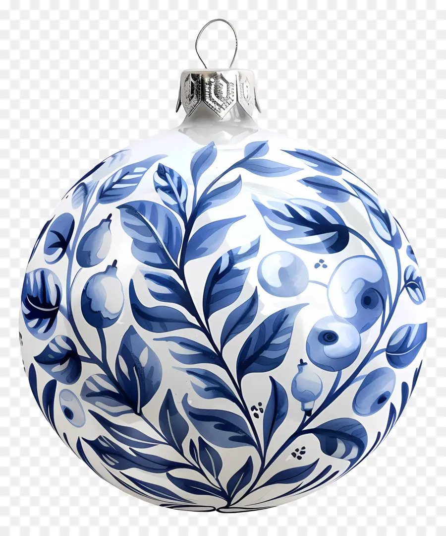 Ornement De Noël，Ornement Bleu Et Blanc PNG