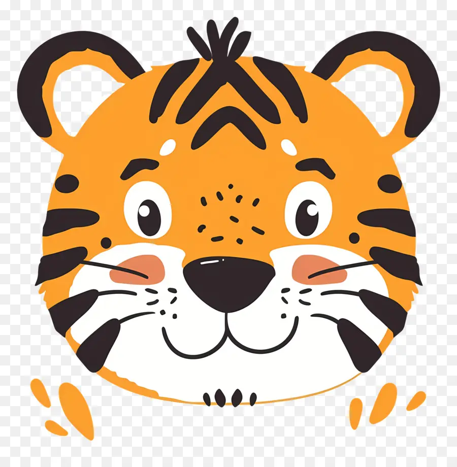 Visage De Tigre Mignon，Dessin Animé Tigre PNG