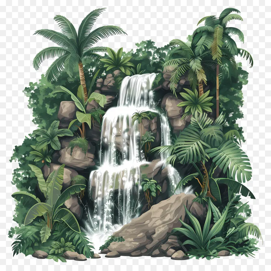 Cascade De La Jungle，Cascade Tropicale PNG