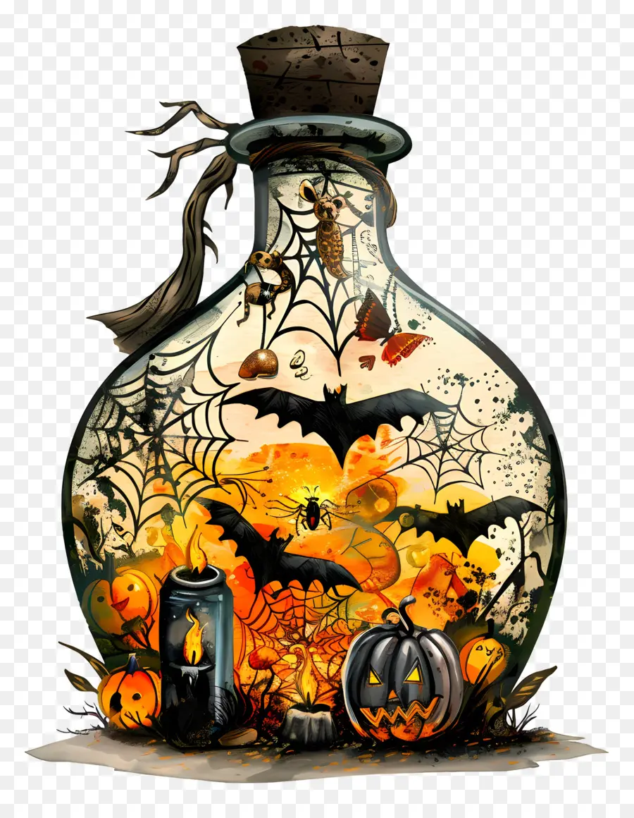 Bouteille D'halloween，Halloween PNG