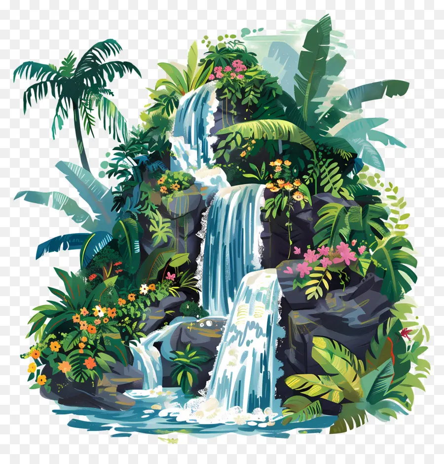 Cascade De La Jungle，La Jungle Tropicale PNG