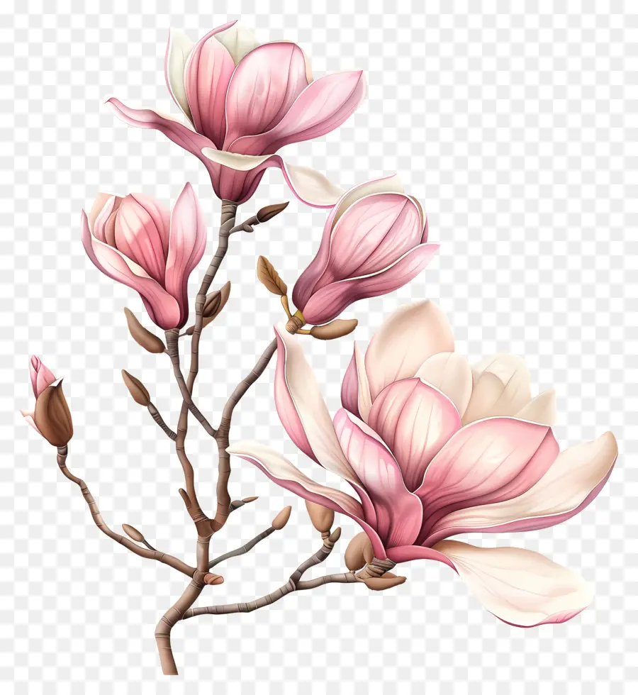 Pastel De Fleurs，Fleur De Magnolia Rose PNG