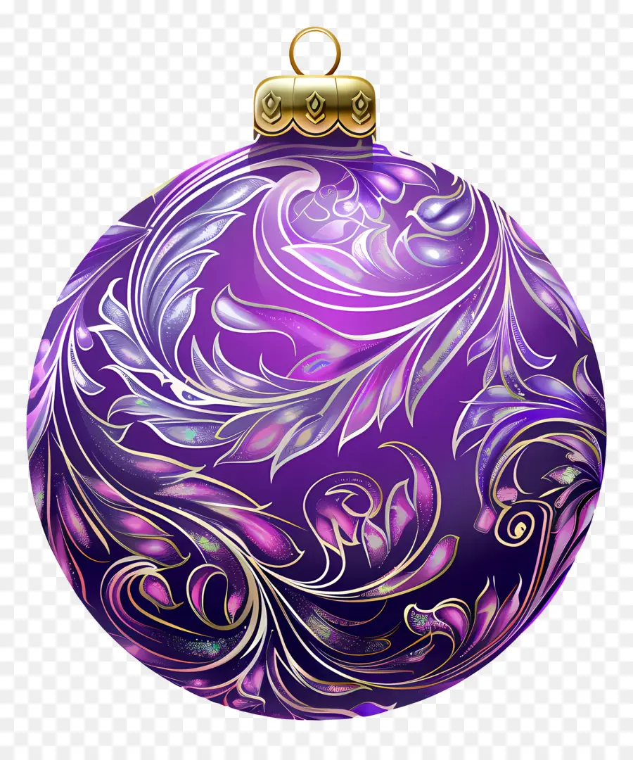 Ornement De Noël，Balle Ornementale Violette PNG