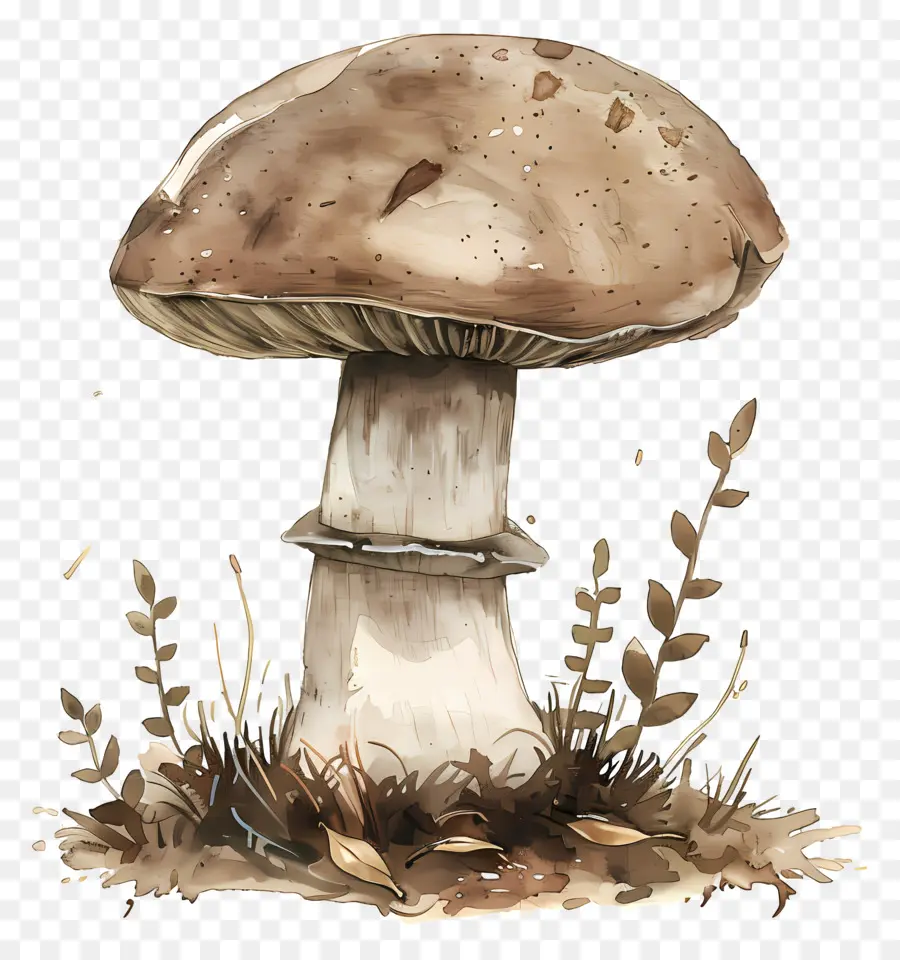 Champignon Rouge，Herbe PNG