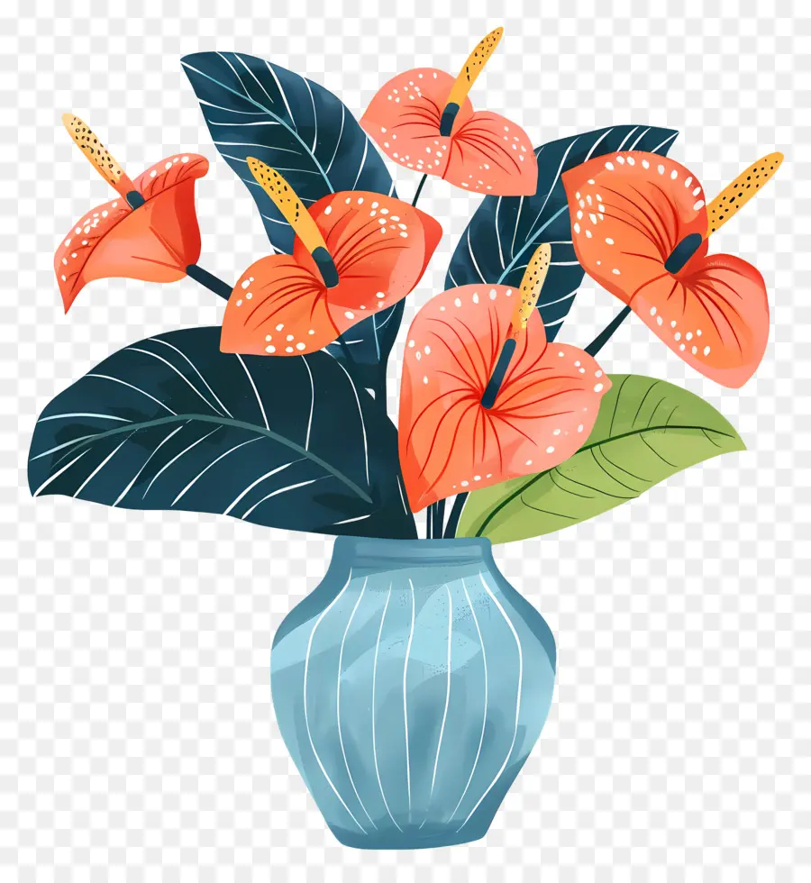 Fleur Tropicale，Vase Floral PNG