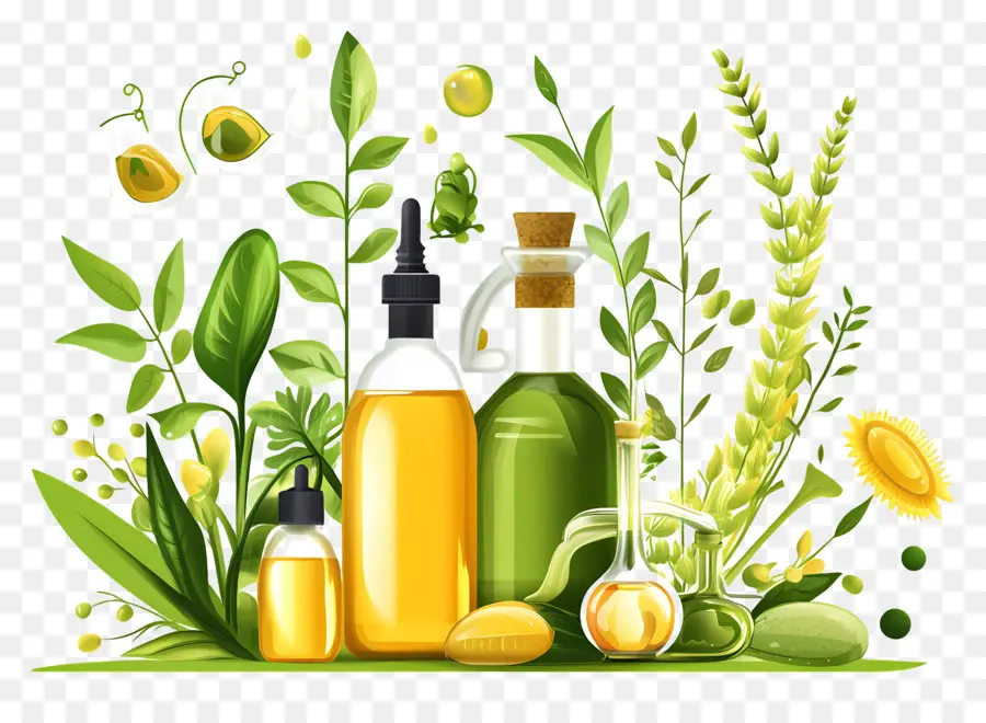 Bouteilles D'huile，Plantes PNG