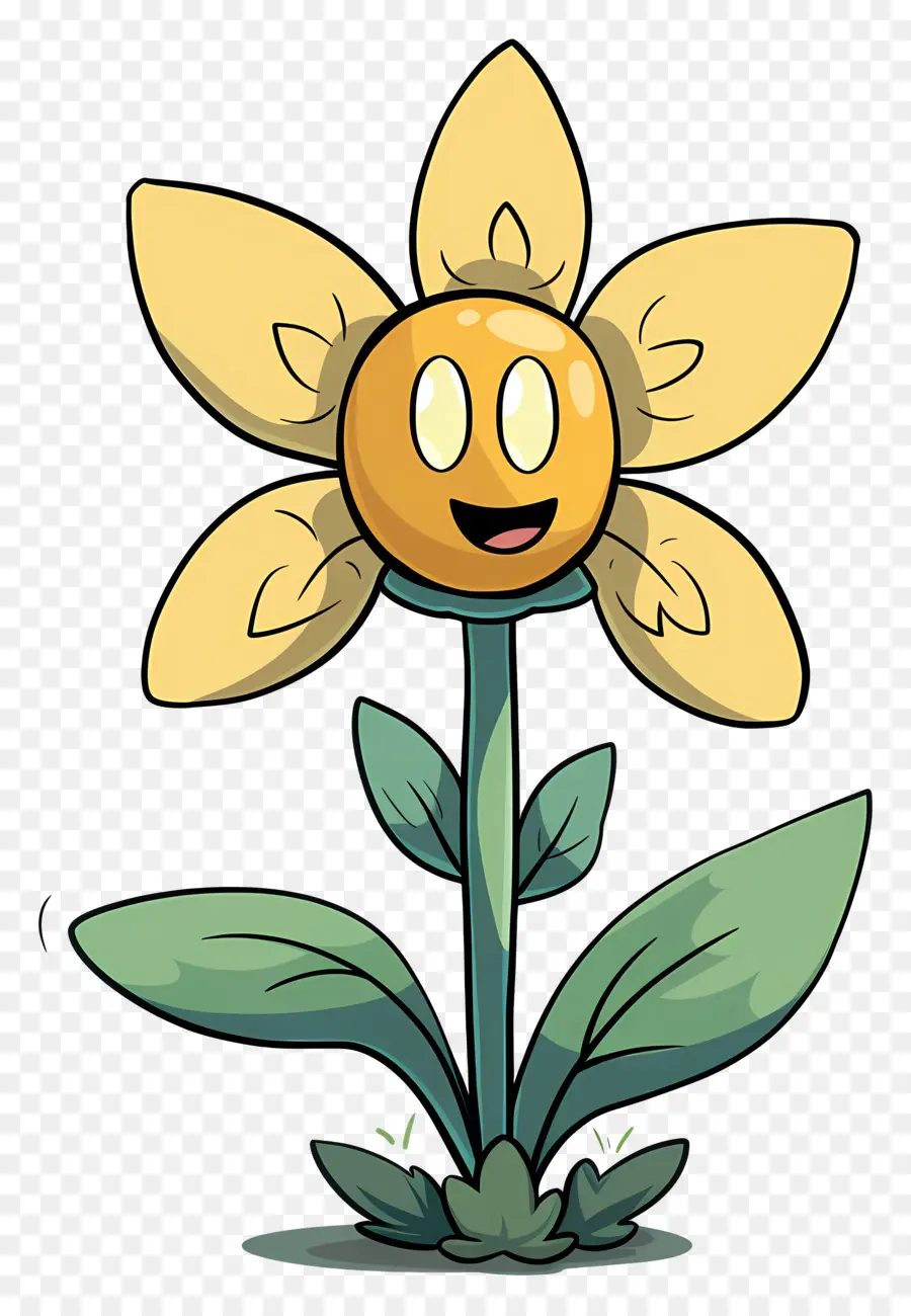 Fleur Jaune，Souriant PNG