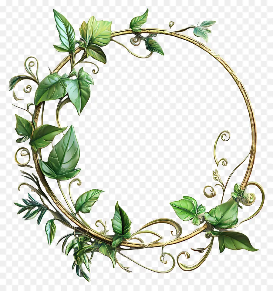 Couronne Florale Verte，Feuilles PNG