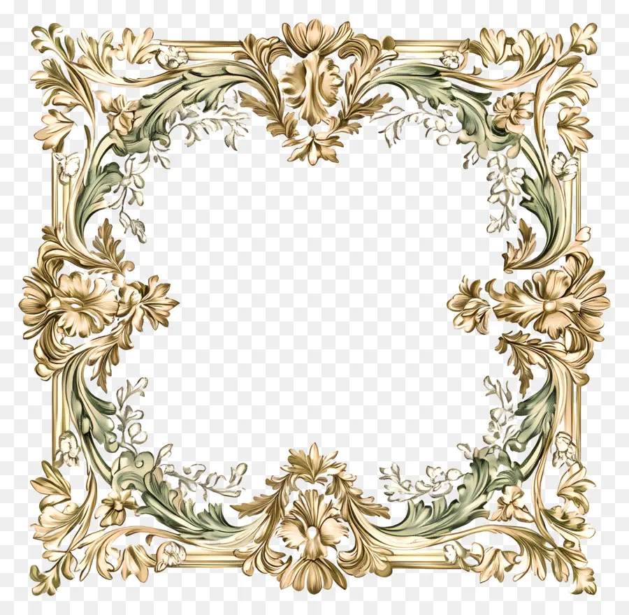 Cadre Floral Vintage，Fleurs PNG