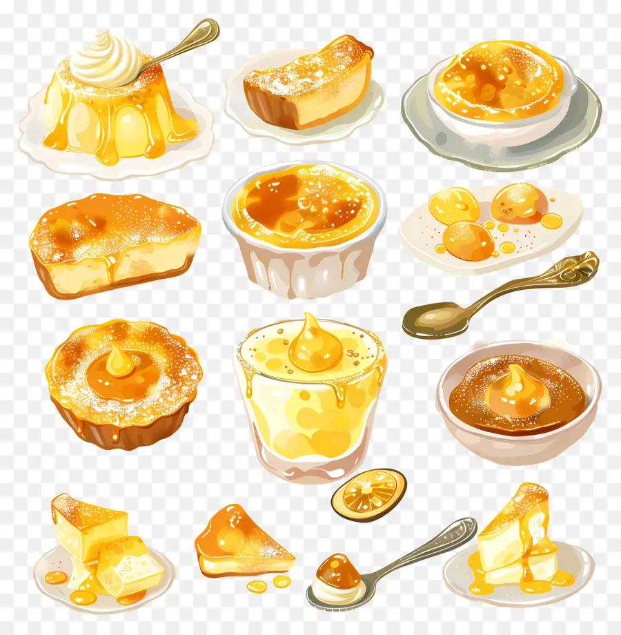 Crème Brûlée，Les Desserts PNG