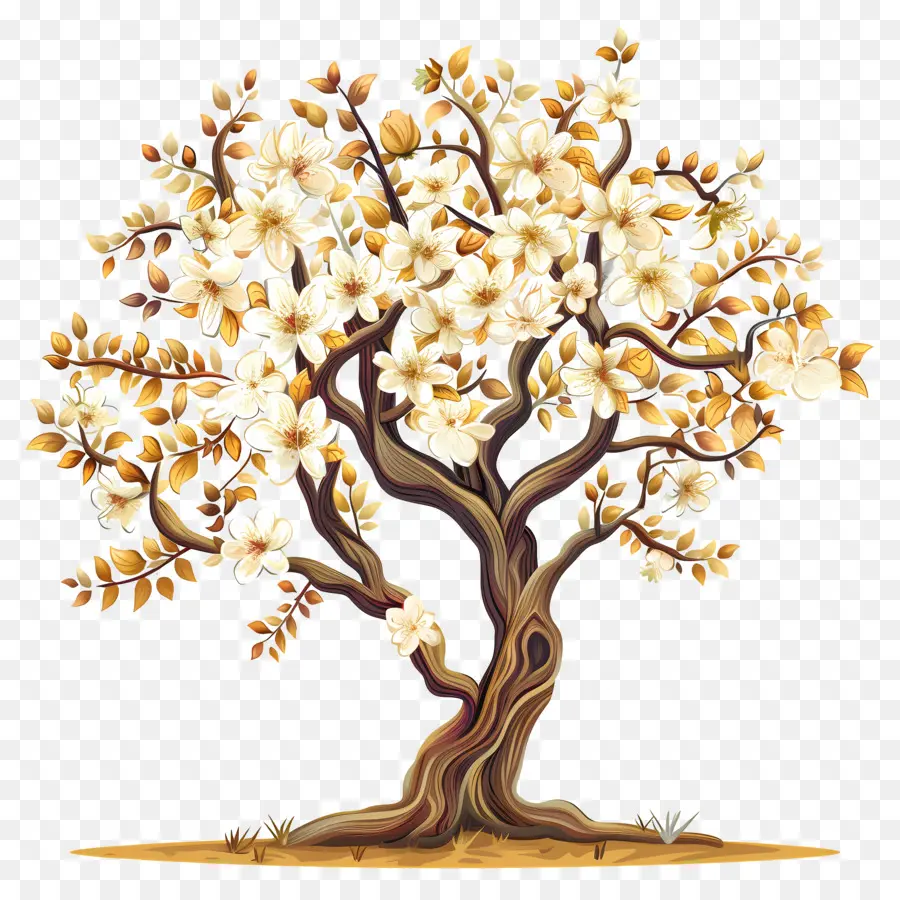 Branches Fleuries，Arbre De Design PNG