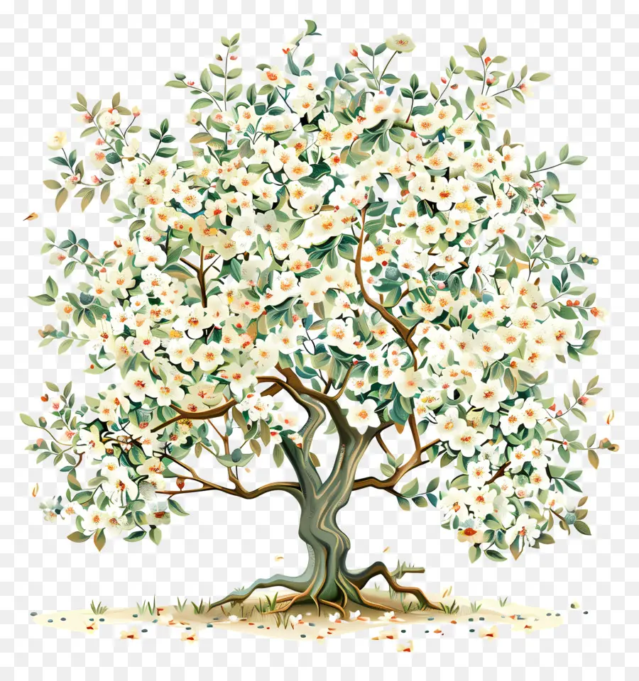 Branches Fleuries，Fleurs Blanches PNG