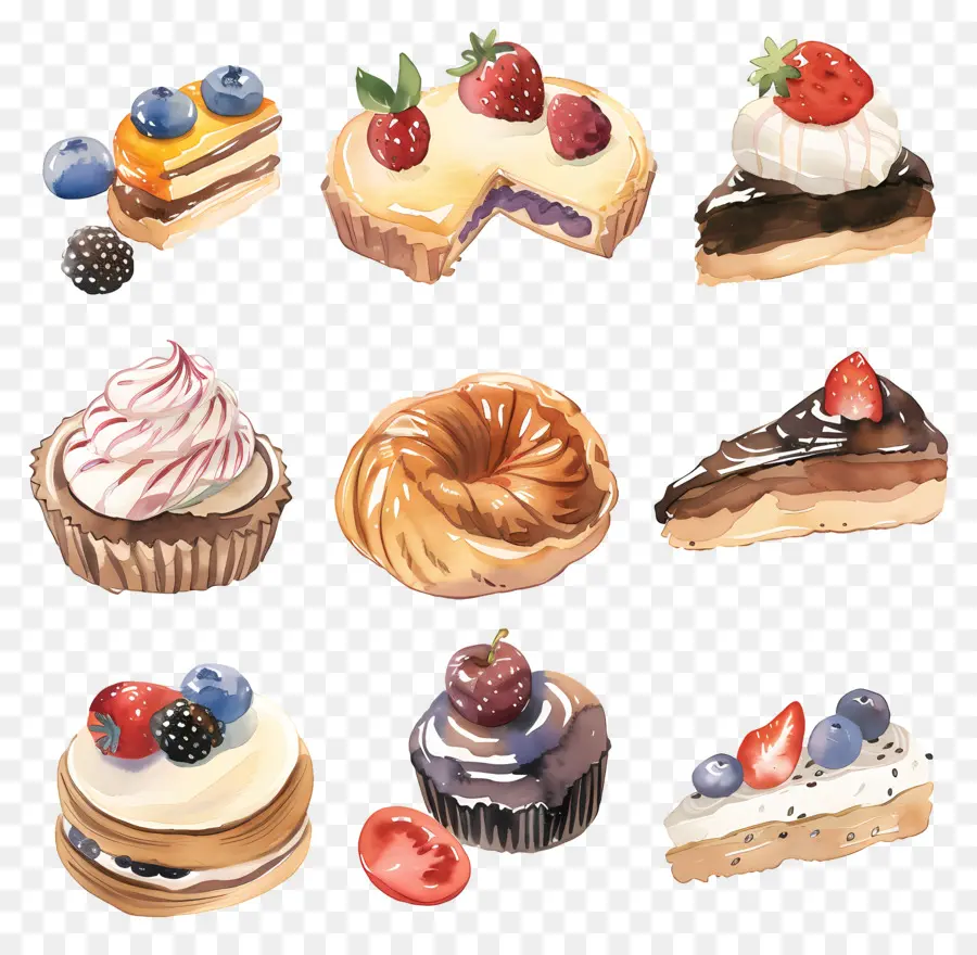 Gâteaux Assortis，Dessert PNG