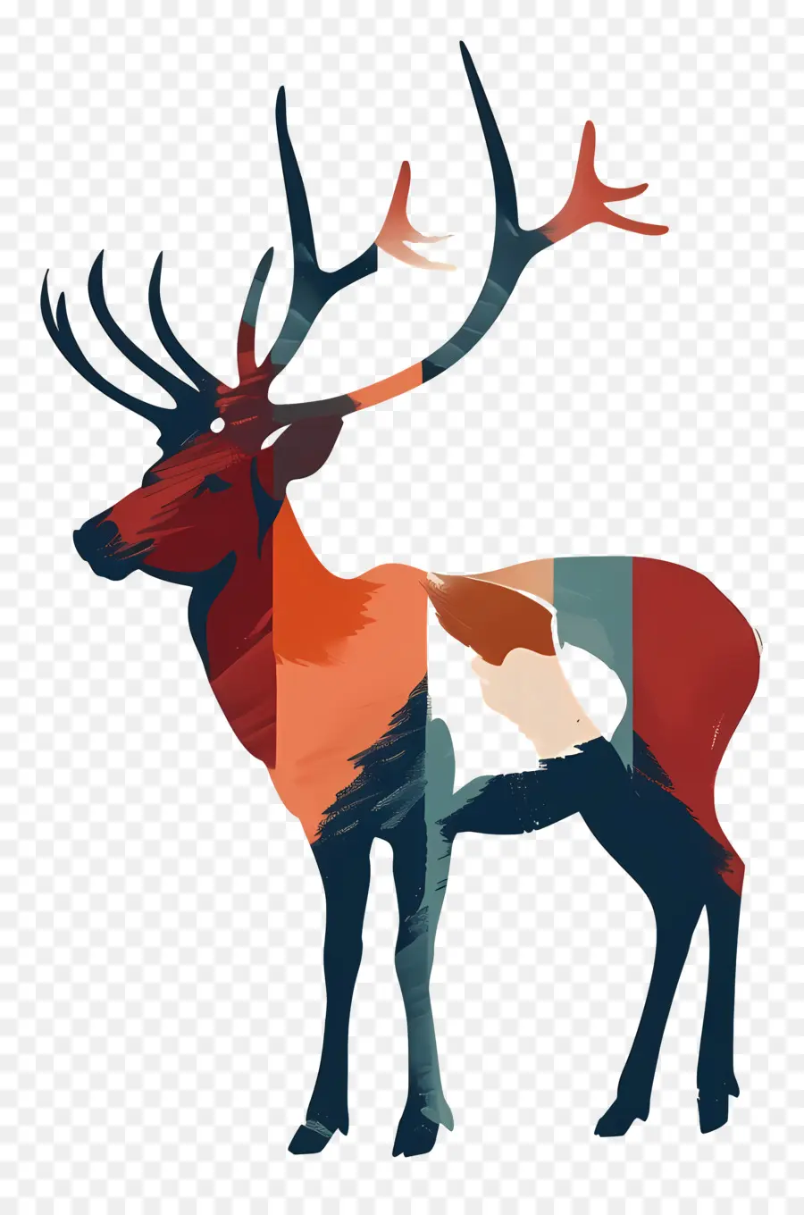 Cerf Coloré，Bois PNG