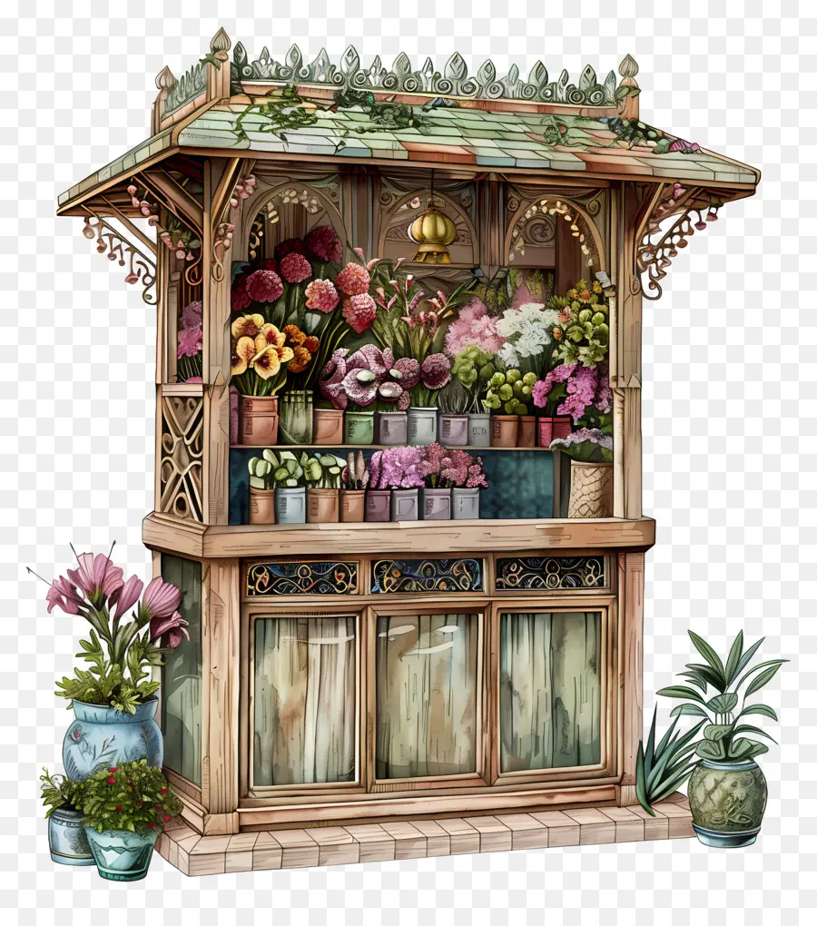 Kiosque De Fleurs，Boutique De Fleurs PNG