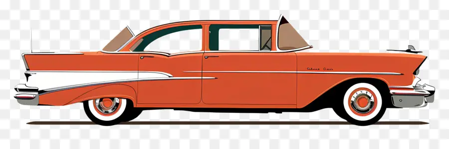 Voiture De Collection，Voiture Classique Orange PNG