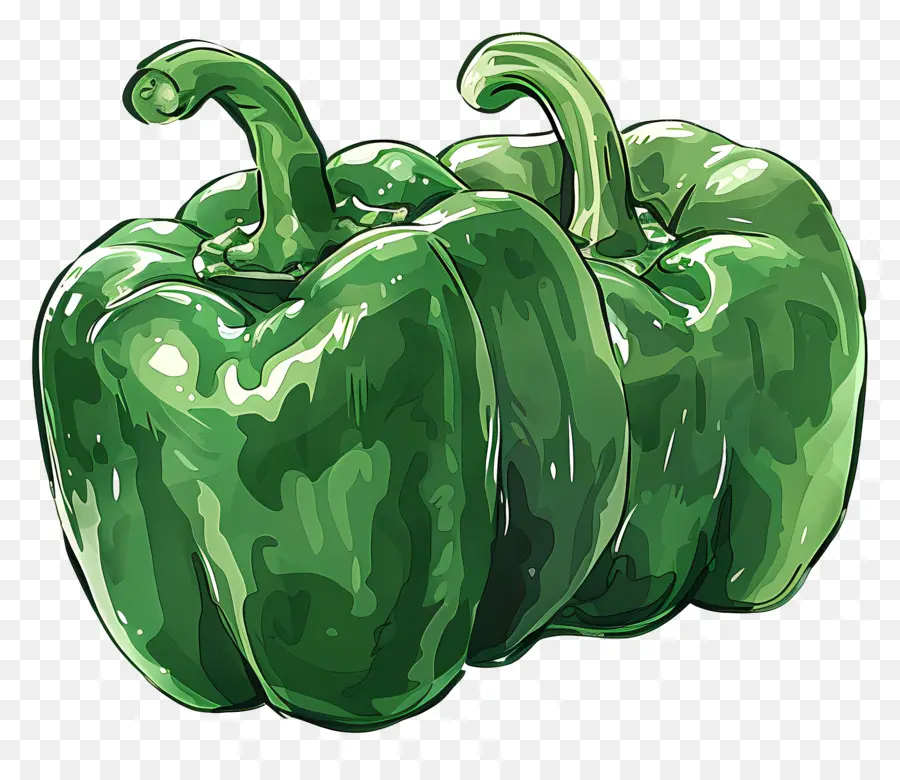 Poivrons，Poivrons Verts PNG