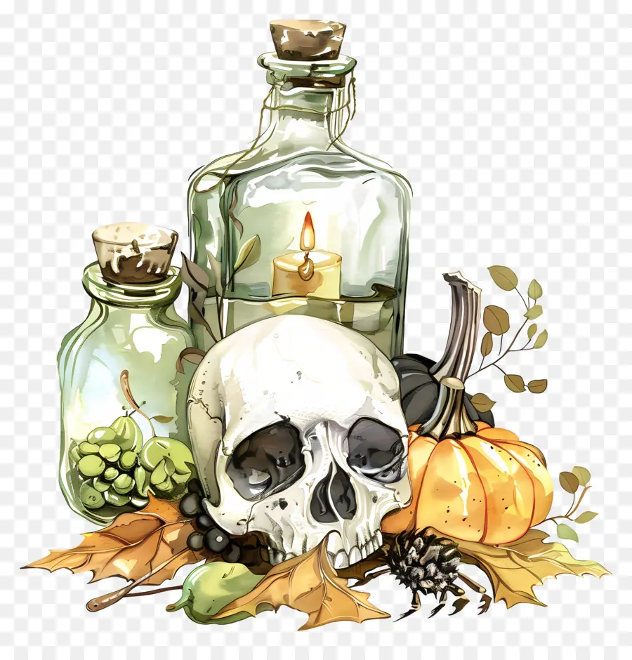 Poison D'halloween，Crâne PNG