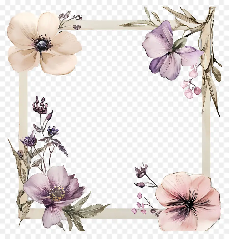 Cadre Floral，Fleurs PNG