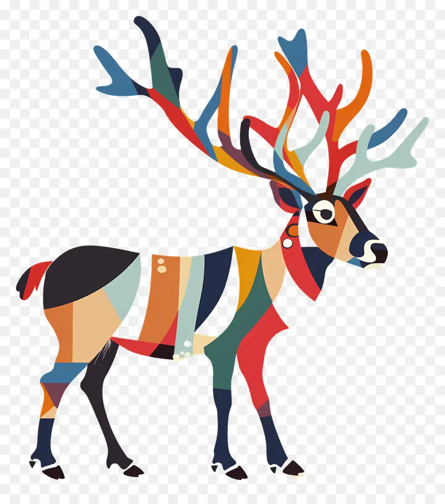 Cerf Coloré，Bois PNG