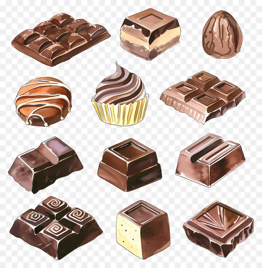 Chocolats Assortis，Bonbons PNG