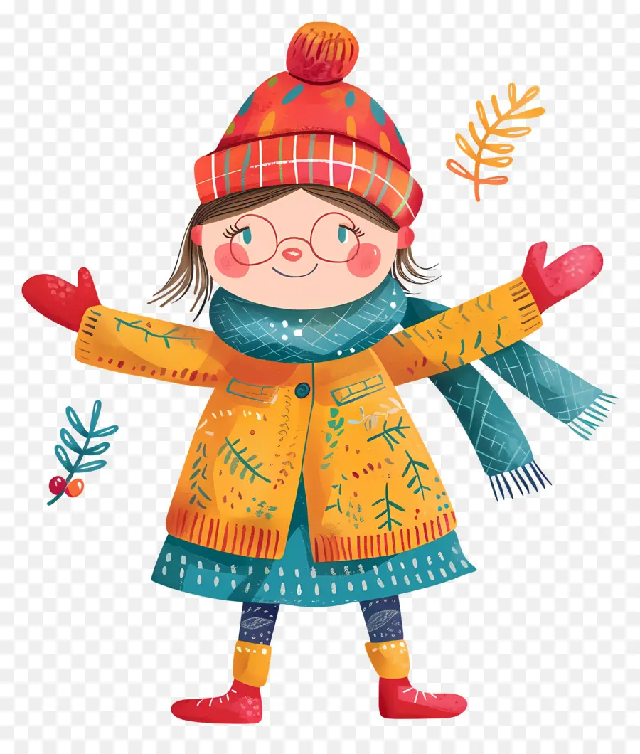 Enfant En Vêtements D'hiver，Hiver PNG