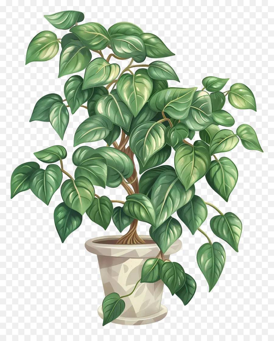 Plante En Pot，Feuilles PNG