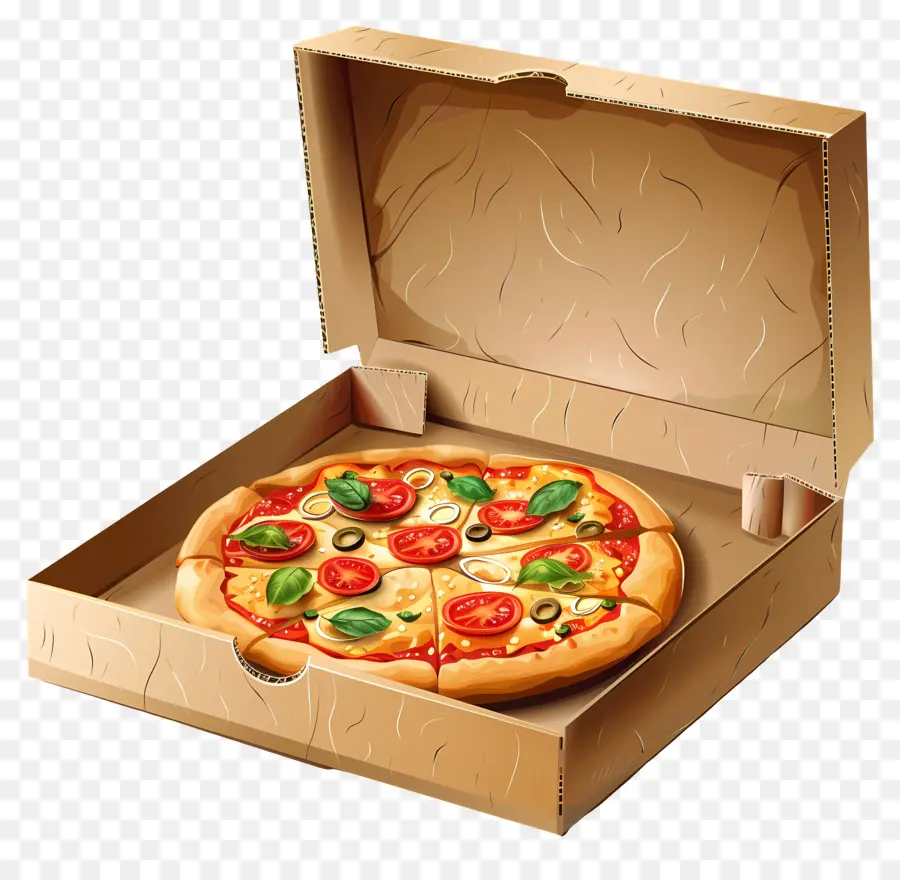 Pizza Dans La Boîte，Pizza PNG