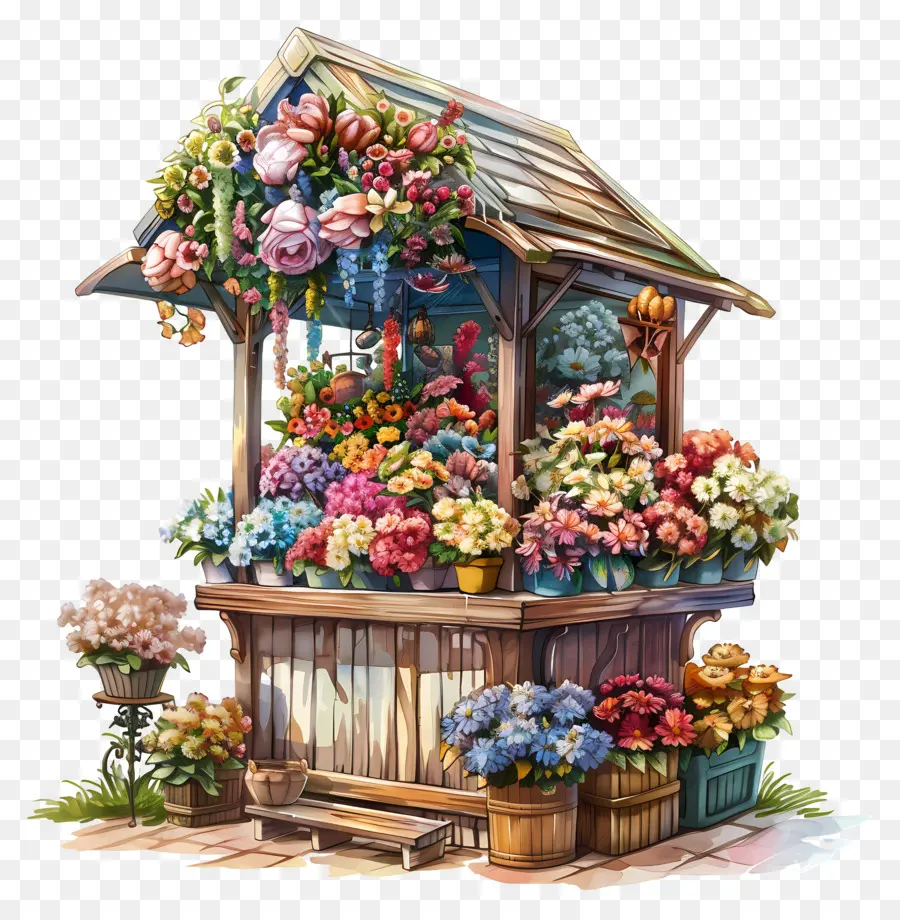 Stand De Fleurs，Fleurs PNG