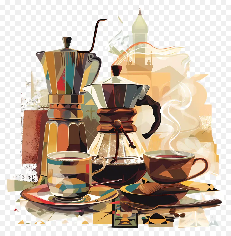 Configuration Du Café，Tasses PNG