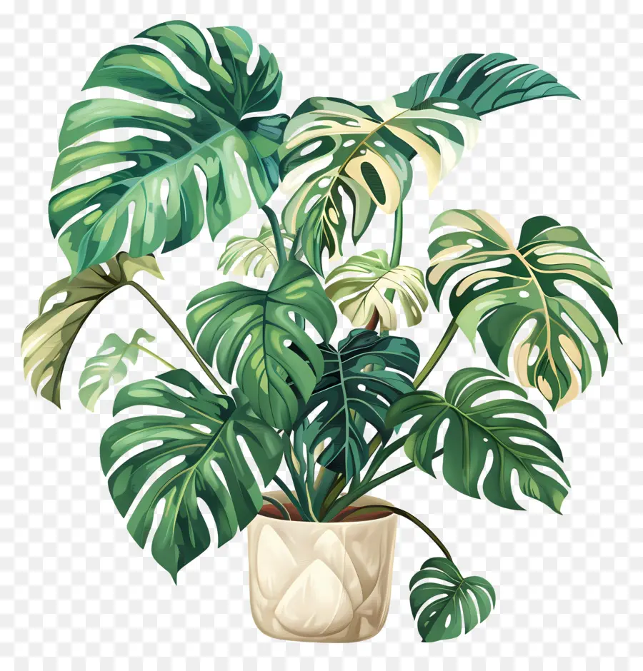 Plante En Pot，Feuilles PNG