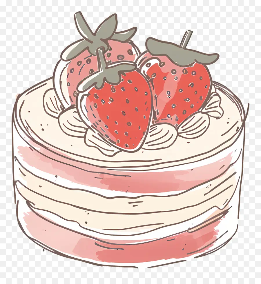 Gâteau À La Mousse De Fraise，Gateau Rose PNG