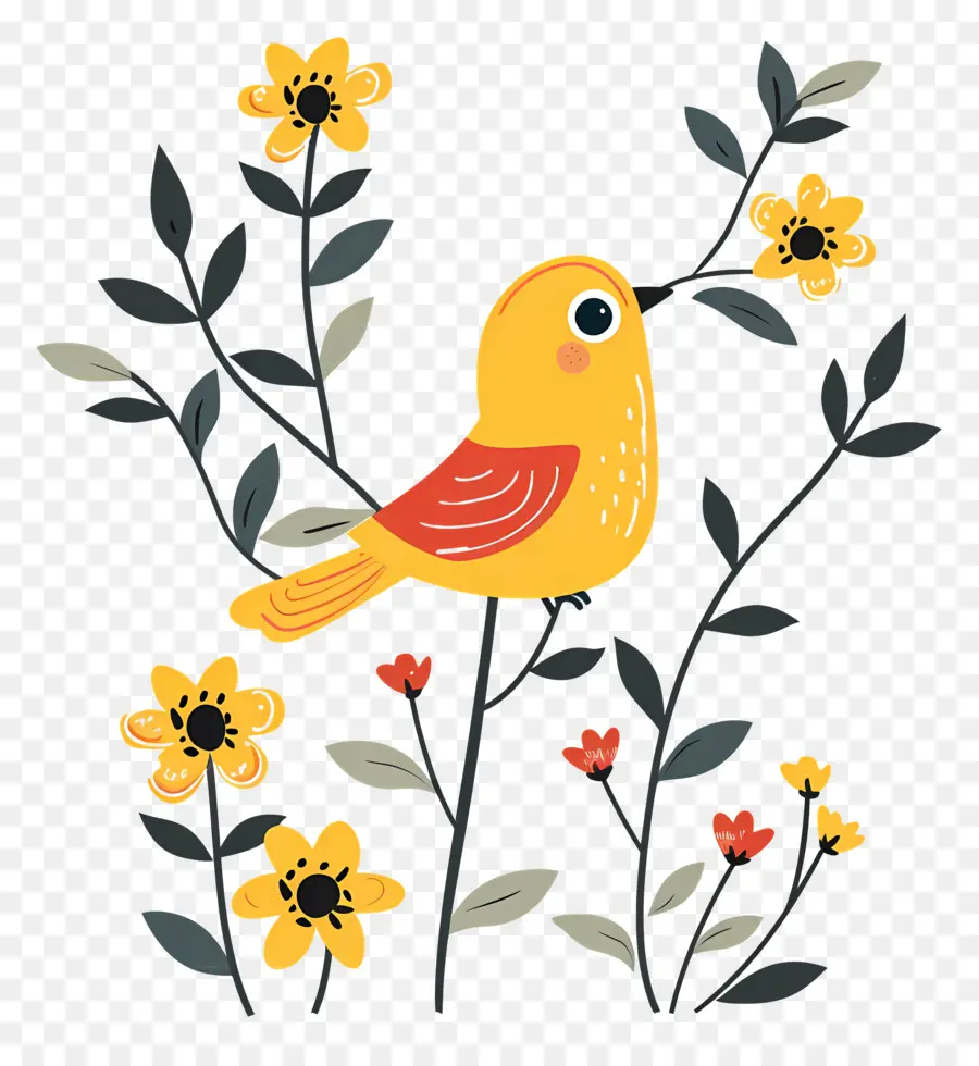 Oiseau Jaune，Dessin Animé PNG