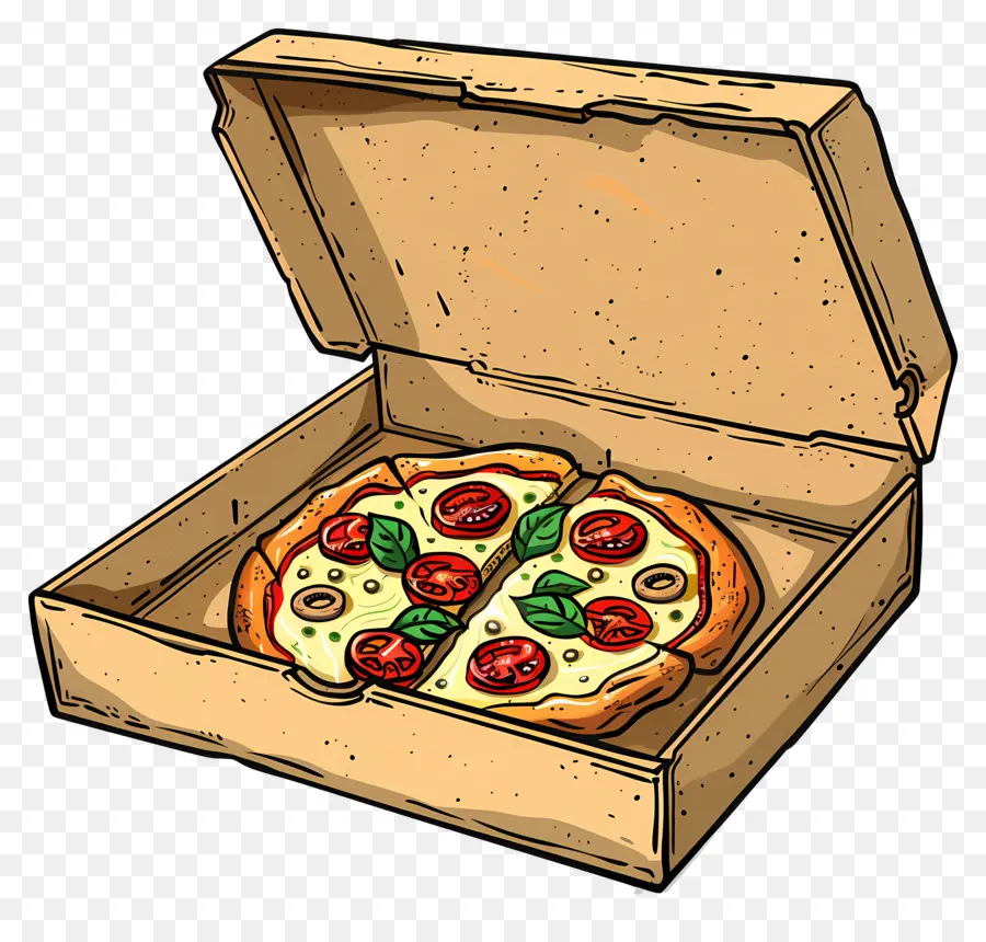 Pizza Dans La Boîte，Pizza PNG