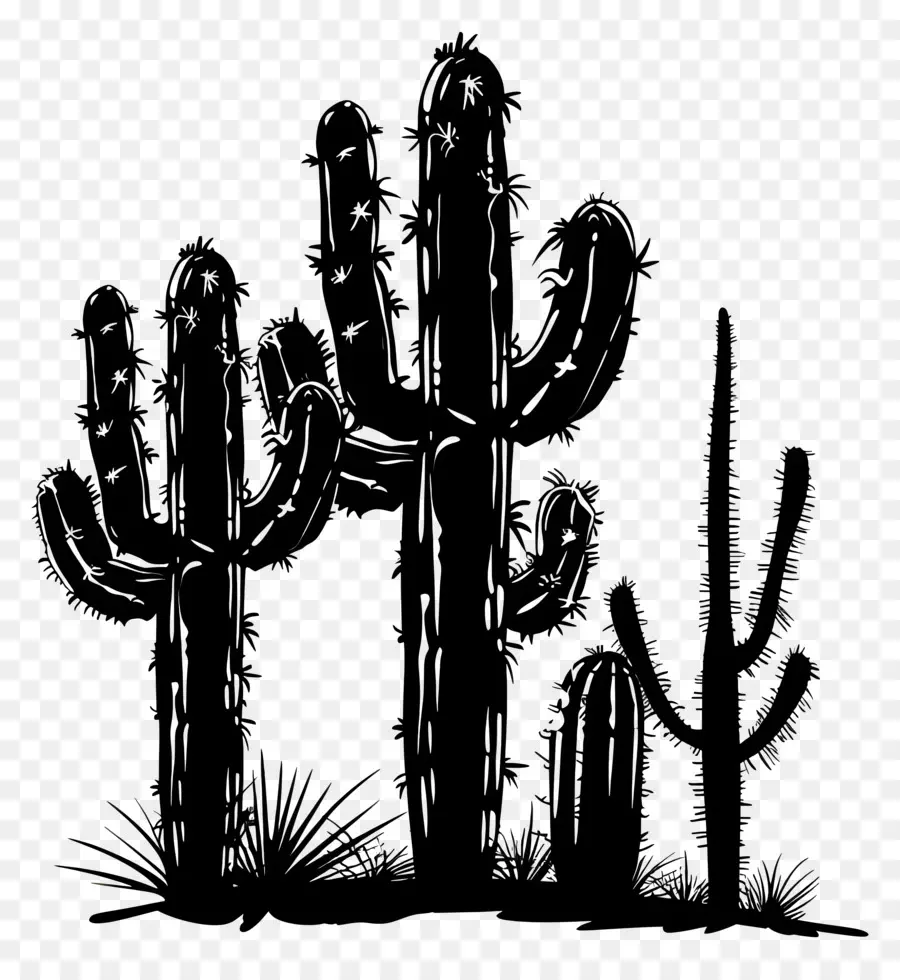 Silhouette De Cactus Saguaro，Cactus PNG