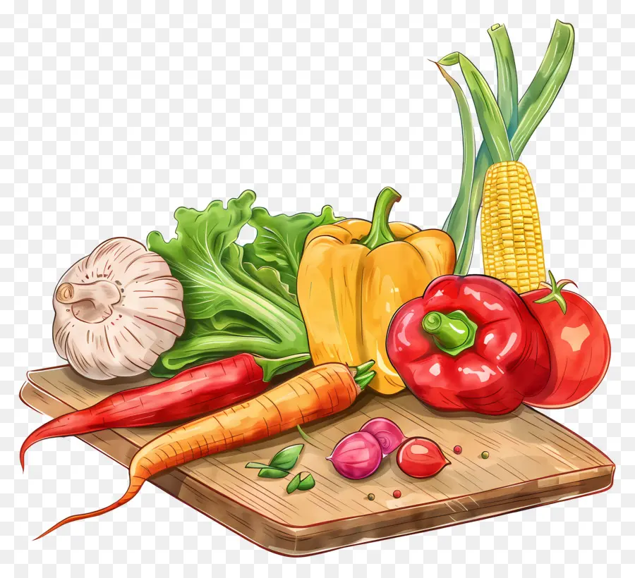 Légumes，Planche à Découper PNG