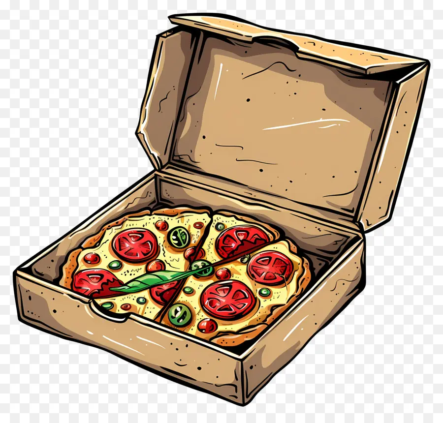 Pizza Dans La Boîte，Pizza PNG