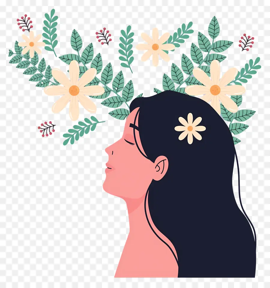 Femme Avec Des Fleurs，Fleurs PNG