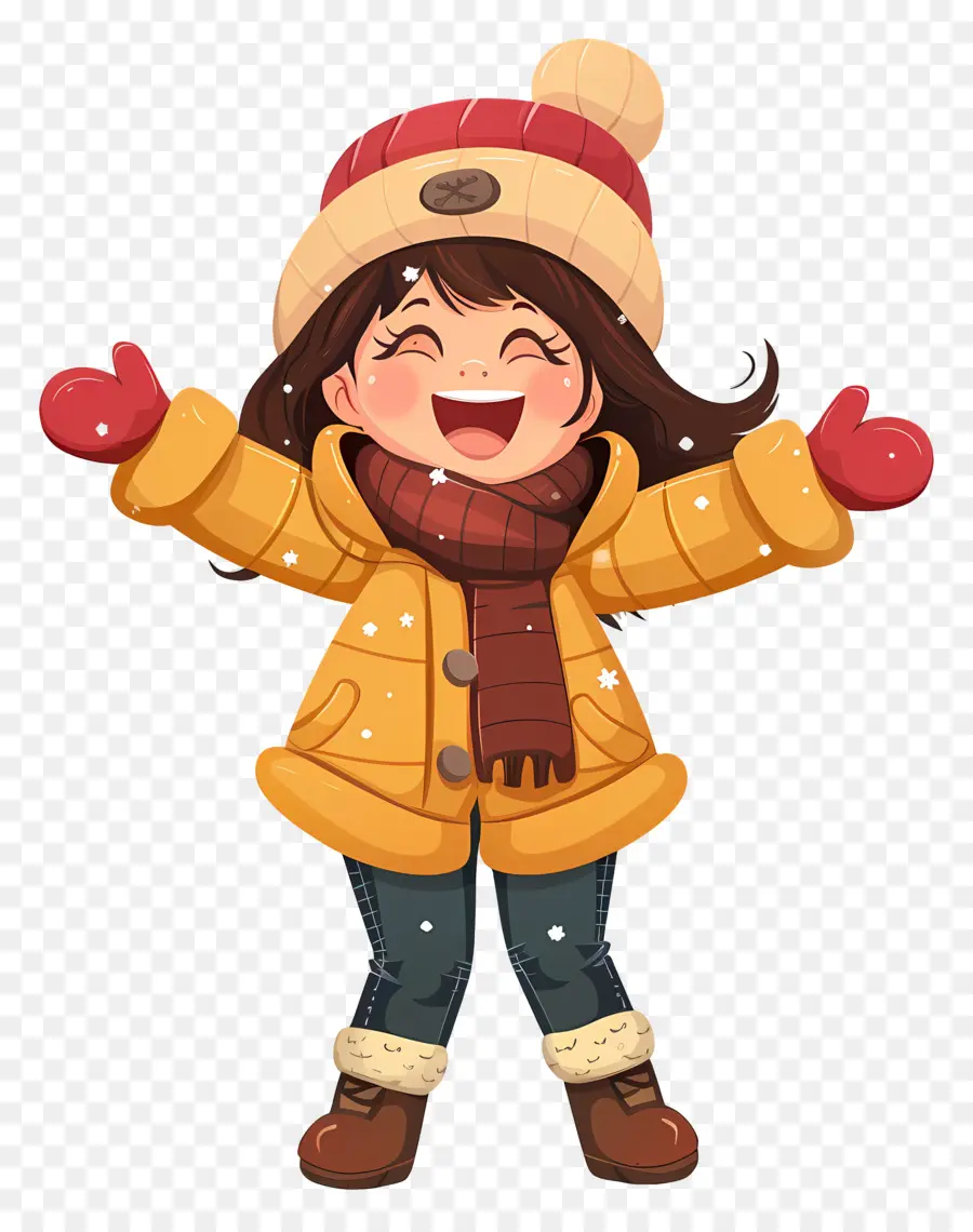 Fille En Vêtements D'hiver，Hiver PNG