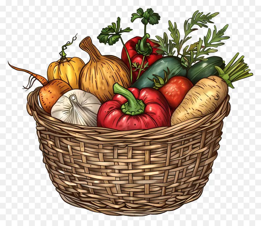 Panier De Légumes，Panier PNG