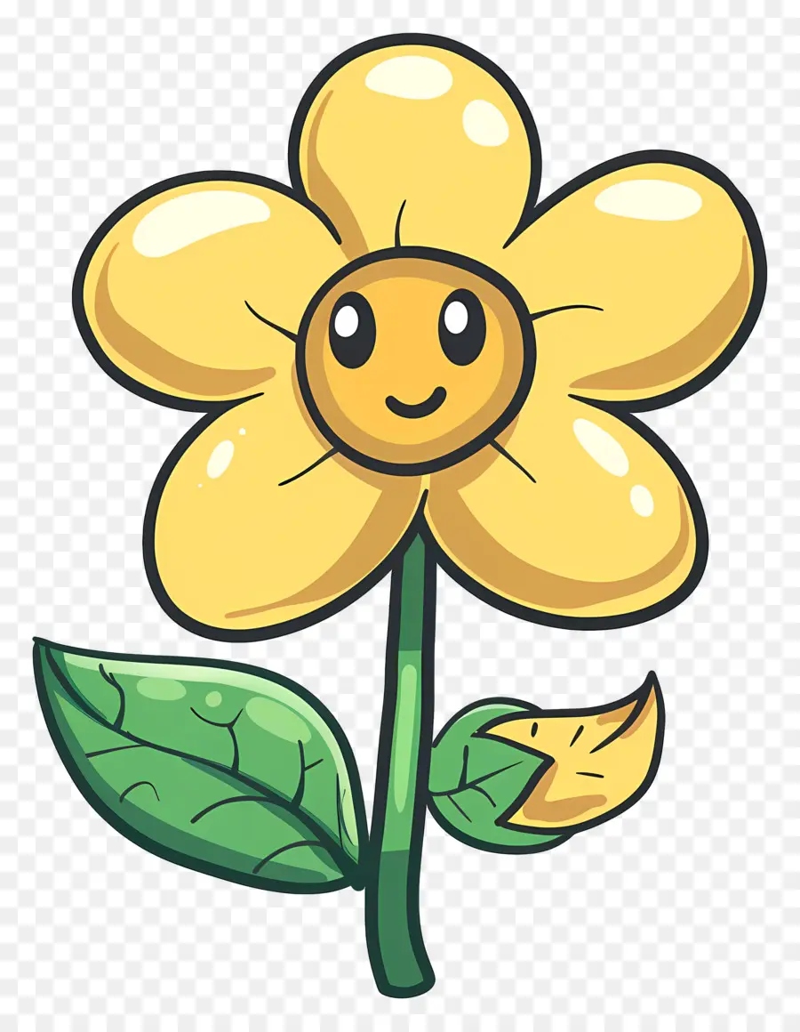 Fleur Jaune，Souriant PNG