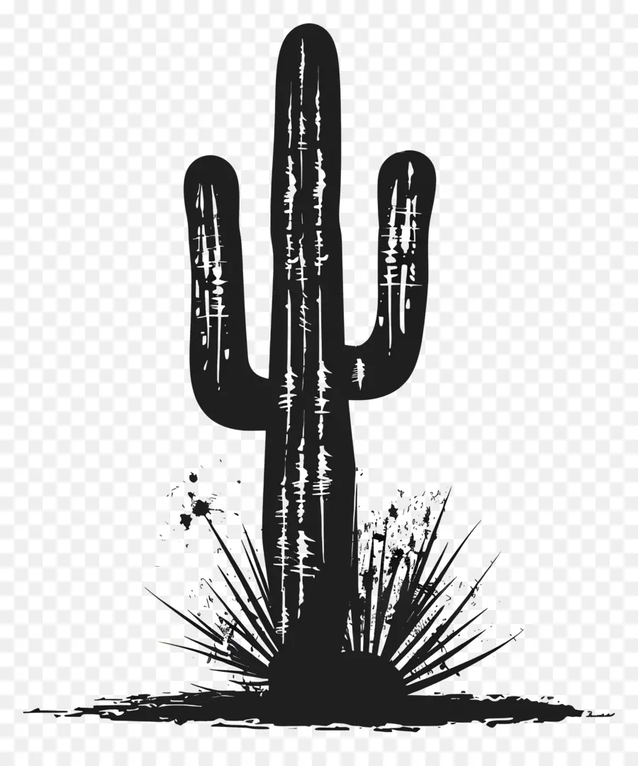 Silhouette De Cactus Saguaro，Cactus PNG