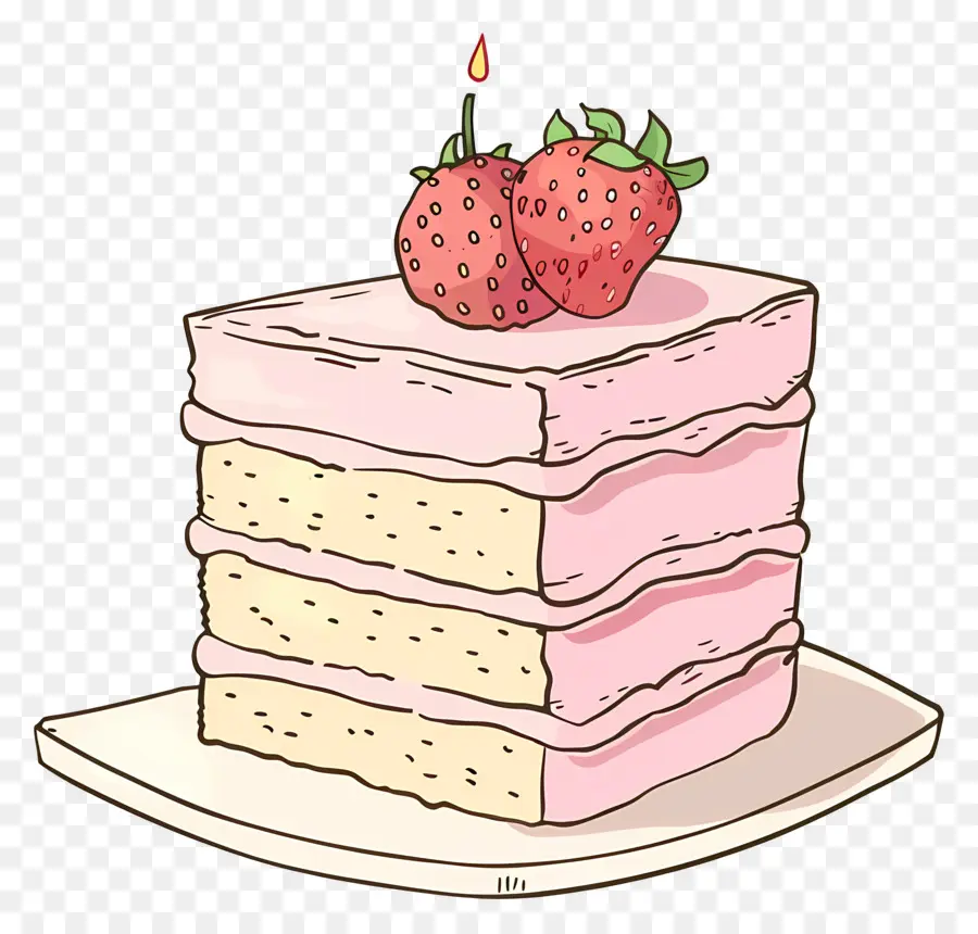 Gâteau À La Mousse De Fraise，Rose Gâteau De Couche PNG