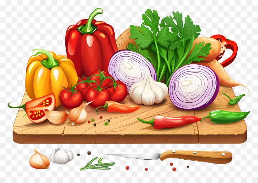 Légumes，Planche à Découper PNG