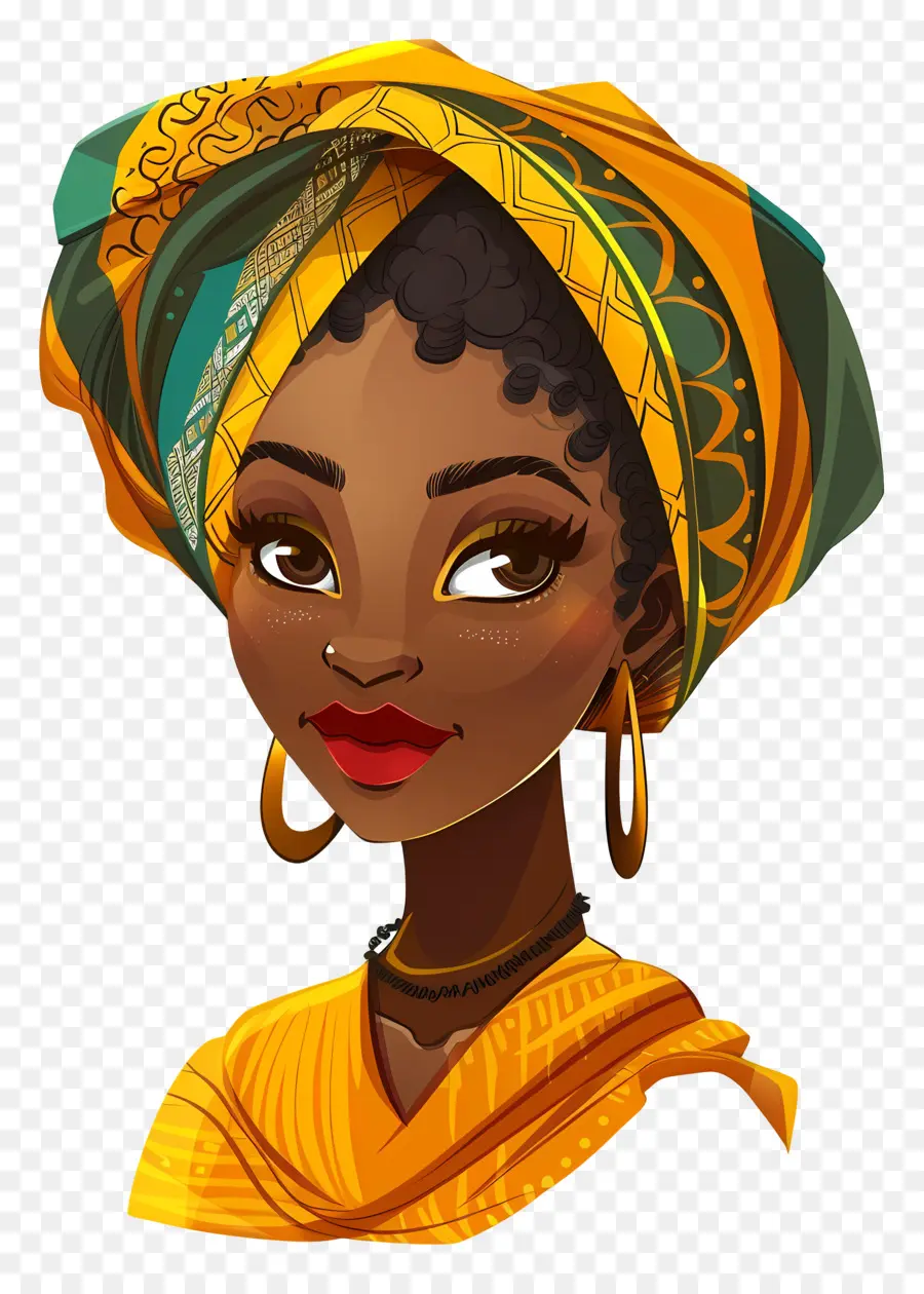 Femme Africaine，Turban PNG