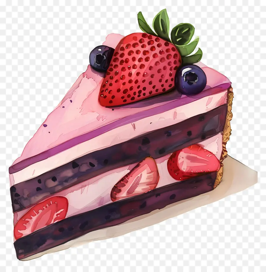 Gâteau À La Mousse De Fraise，Tarte Aux Bleuets PNG