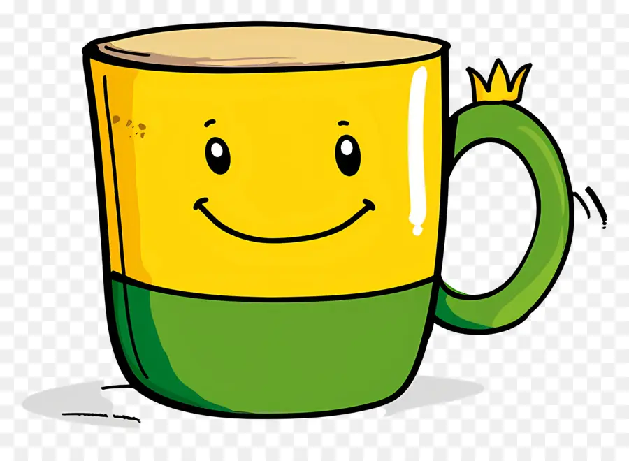 Dessin Animé Tasse De Café，Visage Souriant PNG