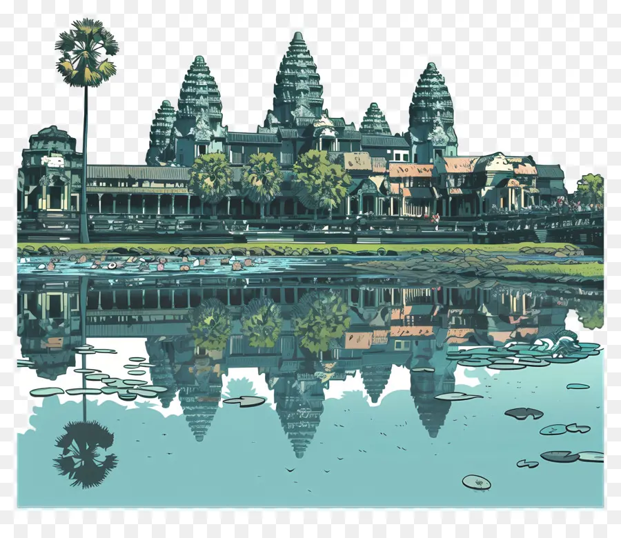 Angkor Wat，Peinture Du Temple PNG