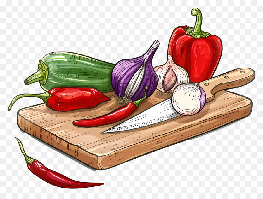 Légumes，Planche à Découper PNG